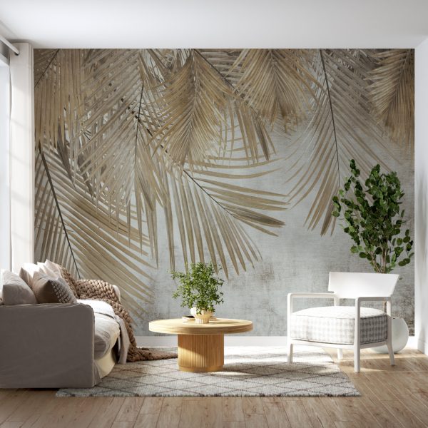 Foto murale Mur i mbuluar me gjethe