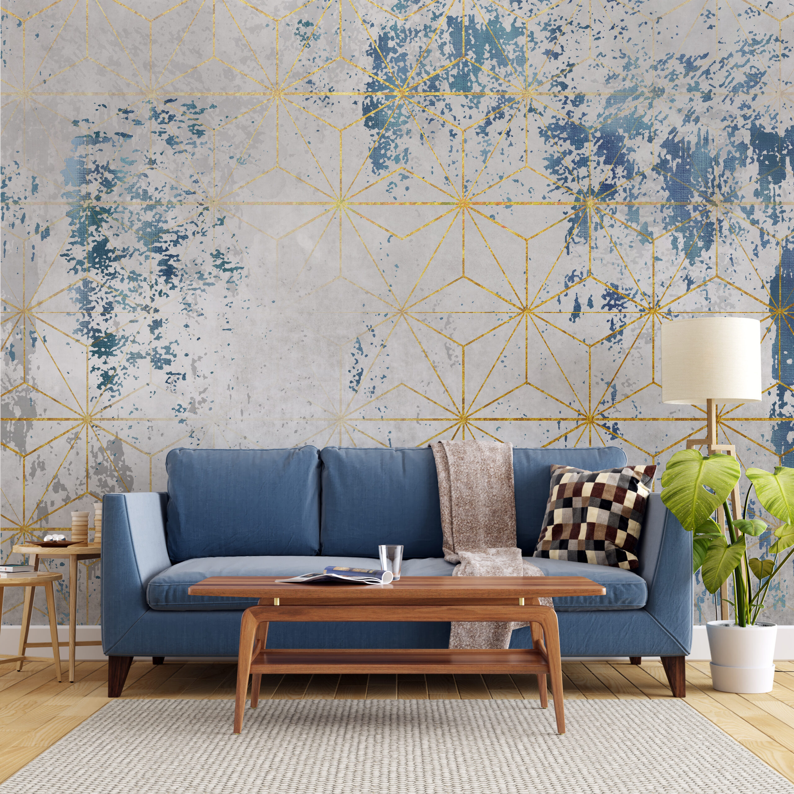 Foto murale Muri i Trekëndëshave të Artë