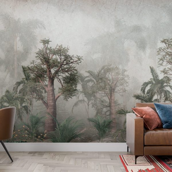 Foto murale Redwoods në mjegull