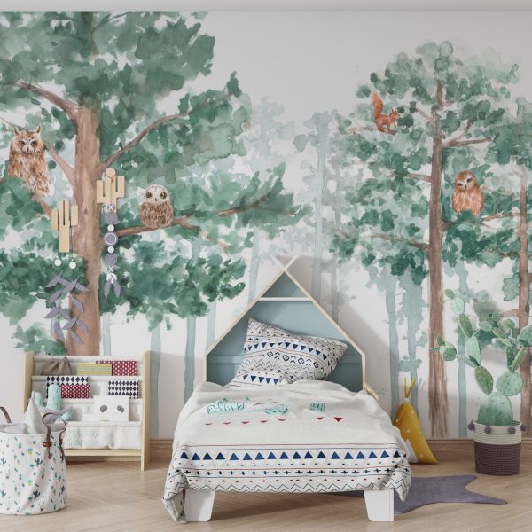 Foto murale Bufat në Majat e Pemëve