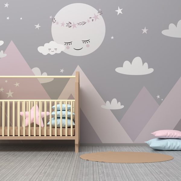 Foto murale Hëna e Fjetur në Male për Fëmijë