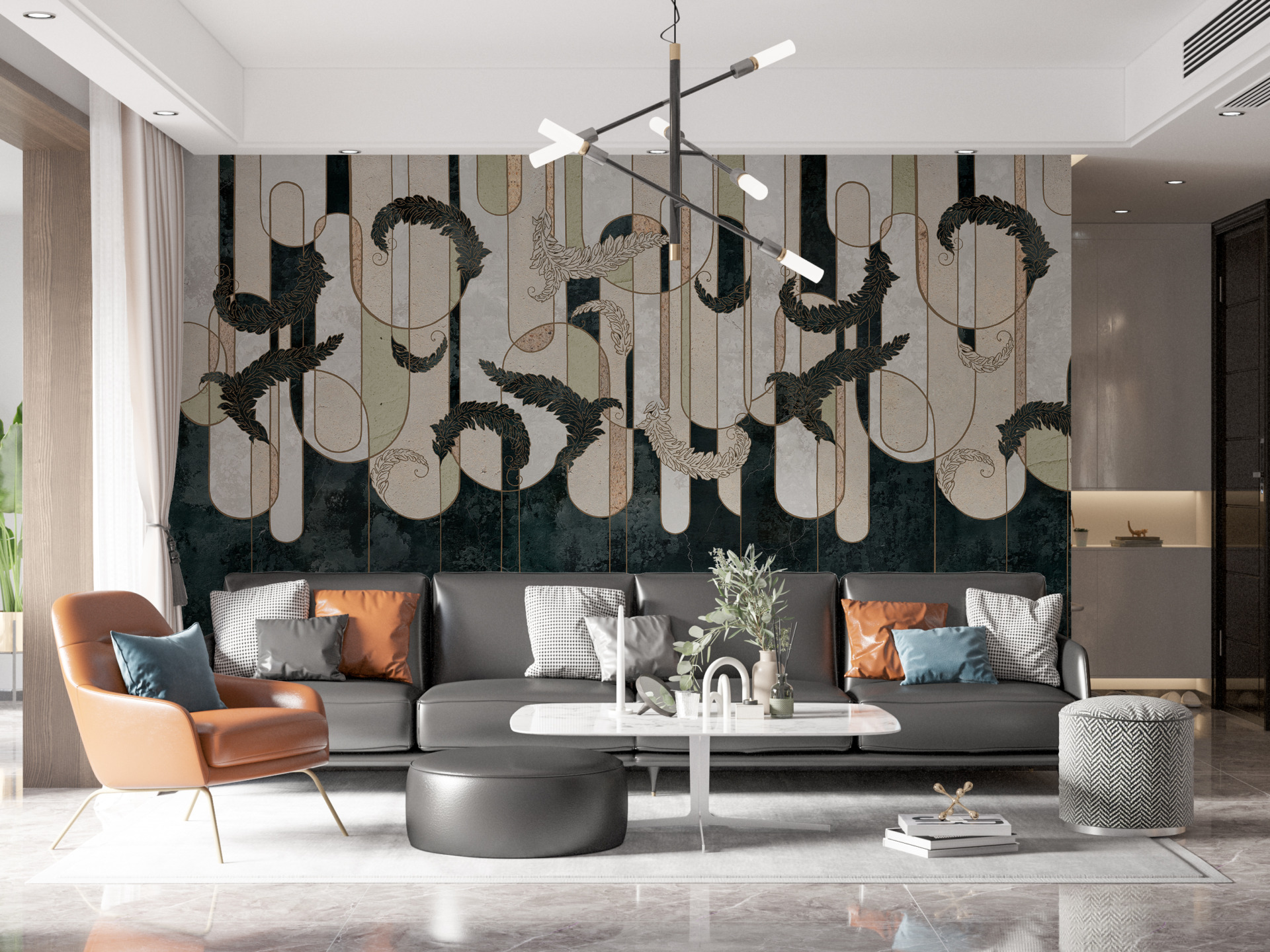 Foto murale Duke rrjedhur poshtë murit