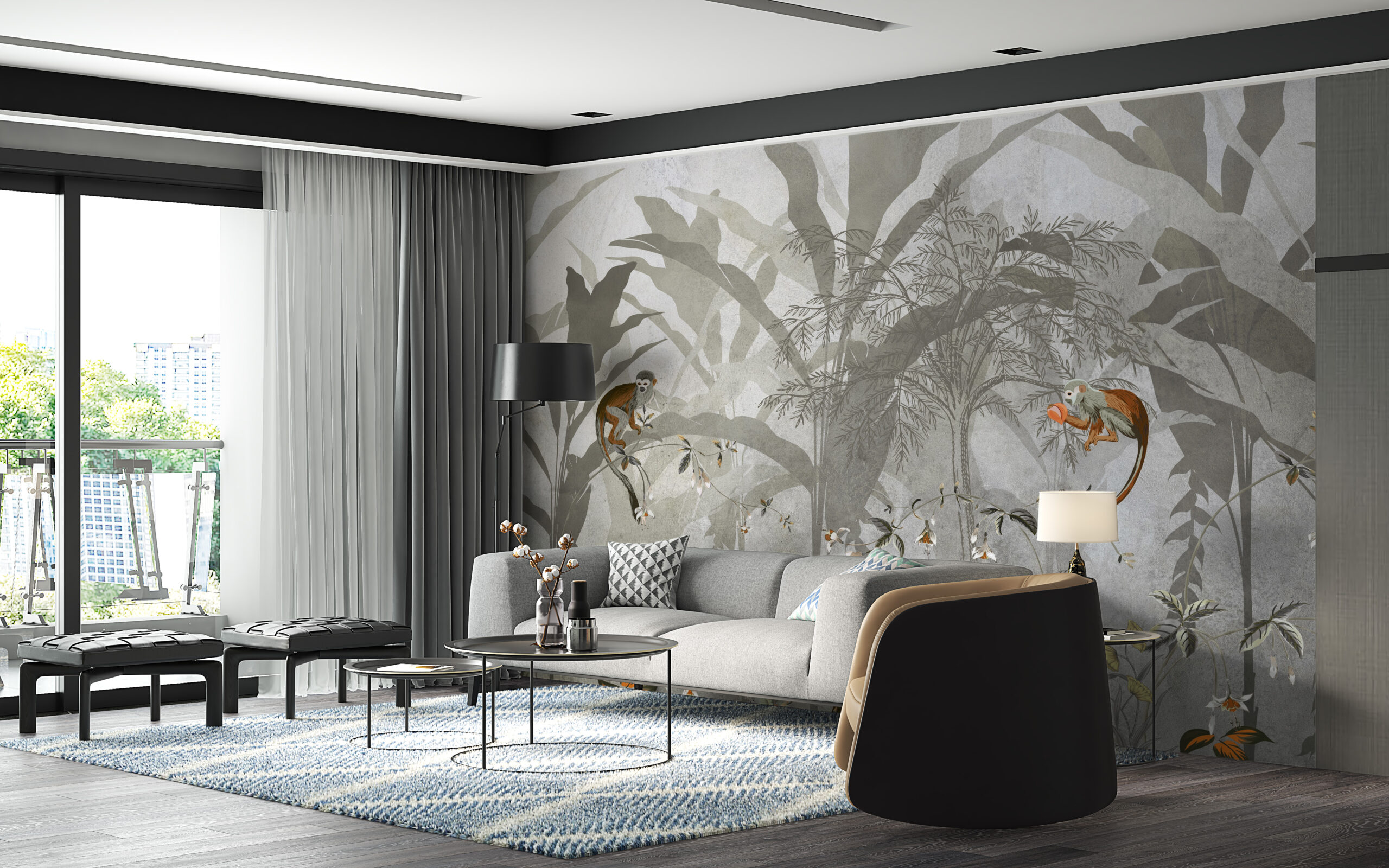 Foto murale Xhungël gri