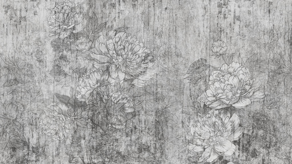 Fototapeta-Szary-Kwiat-Na-Murze_444920551