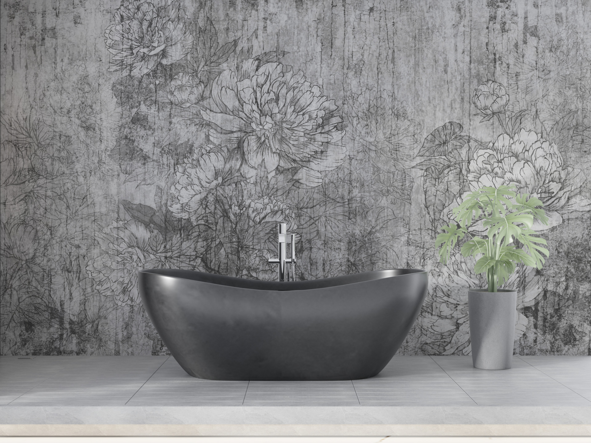 Foto murale Lule gri në mur