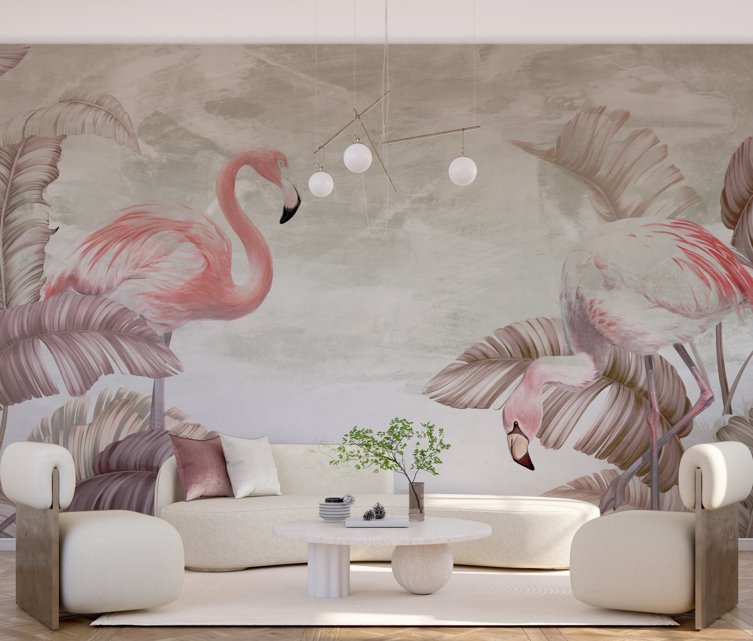 Foto murale Vallëzimi i flamingove