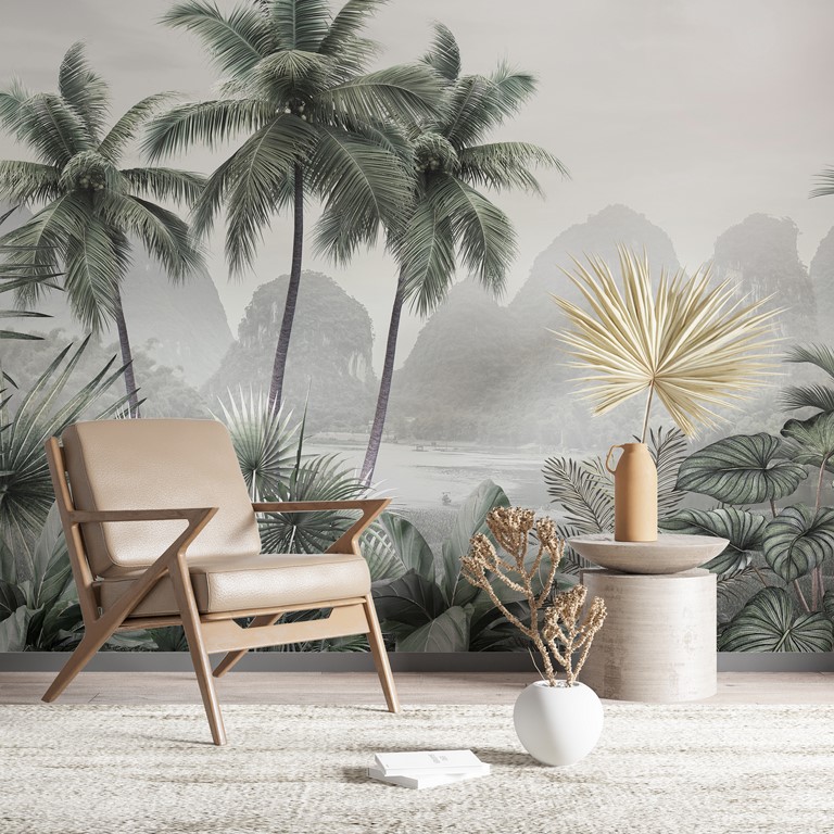 Foto murale Malet Tropikale Pas Mjegullës