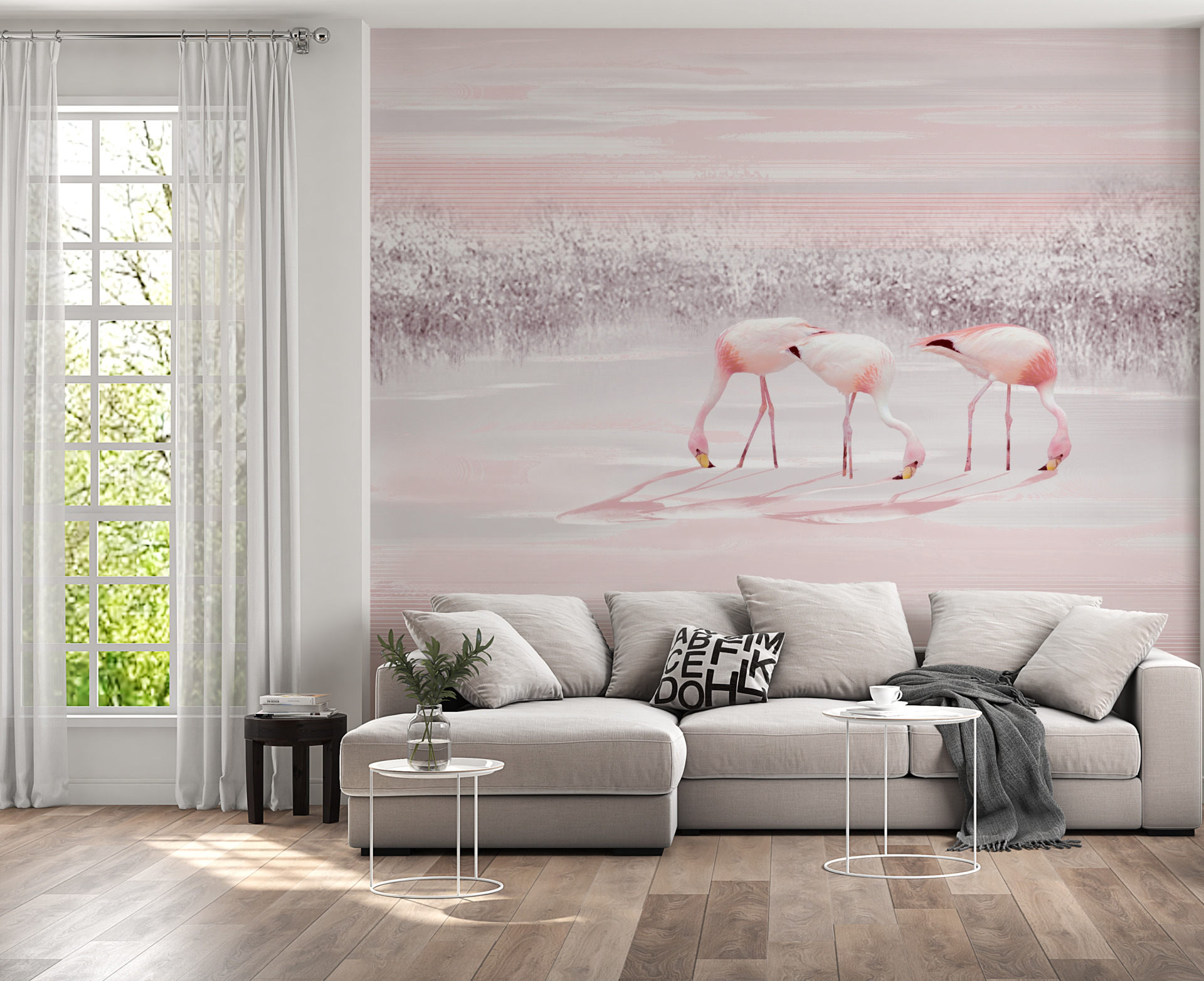 Foto murale Tre flamingo