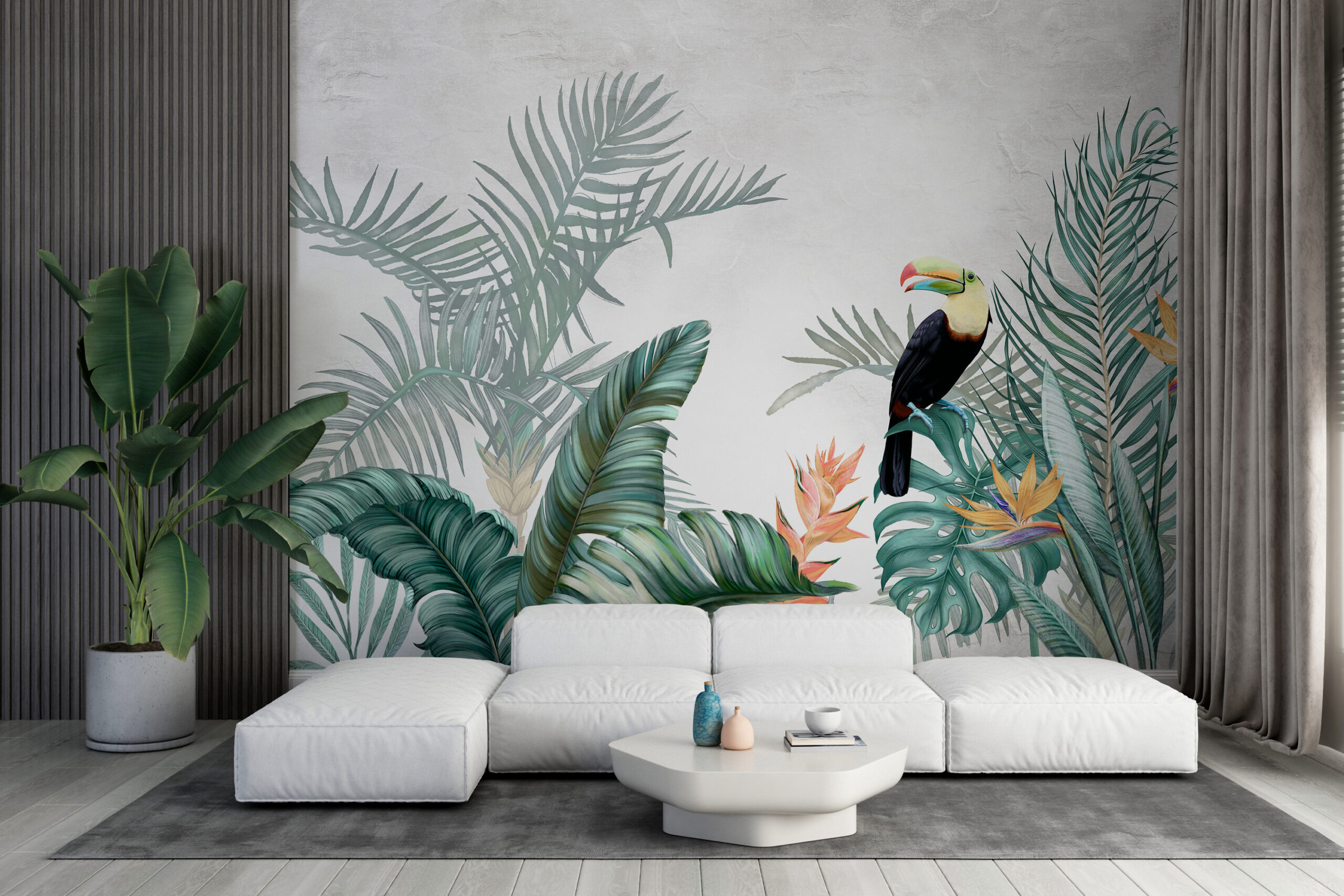 Foto murale Tukanët në gjethe