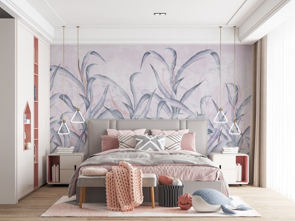 Foto murale Në shkurret e gjetheve blu