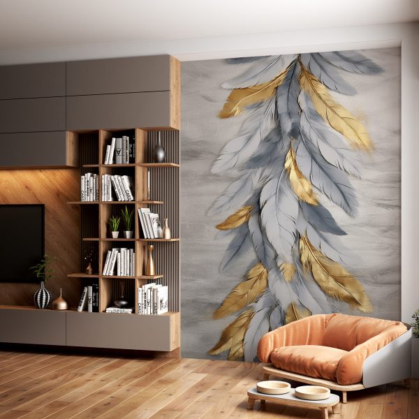 Foto murale Gërshetim me pendë të arta