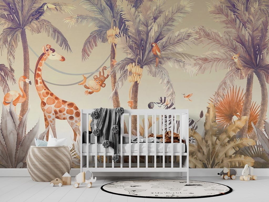 Foto murale Kafshë të lumtura në xhungël