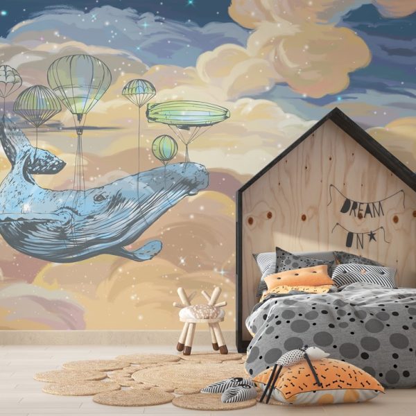 Foto murale Balena në qiellin e natës