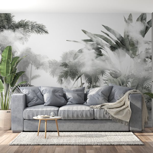 Foto murale Majat e palmave pas mjegullës