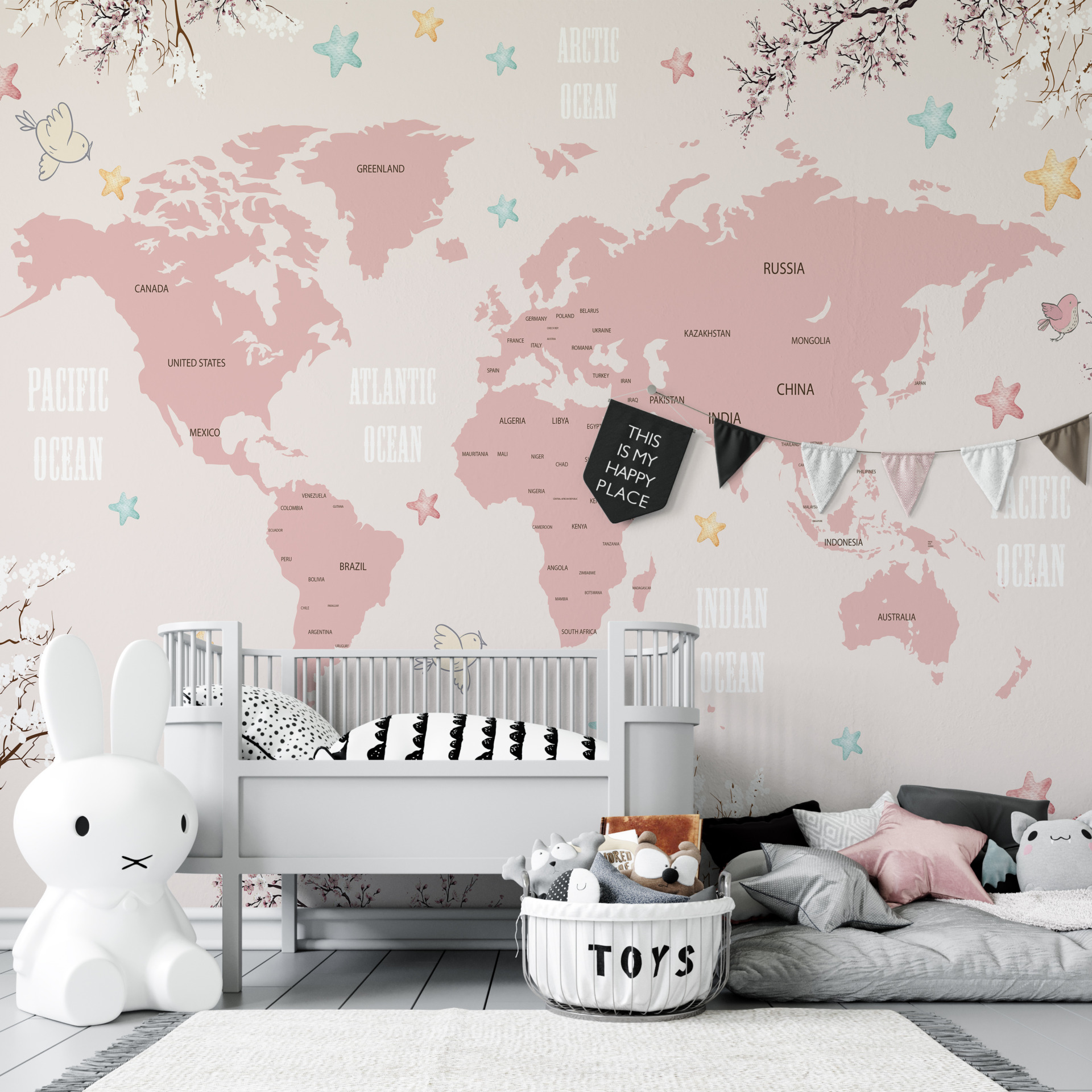 Foto murale Harta e Botës së Pranverës