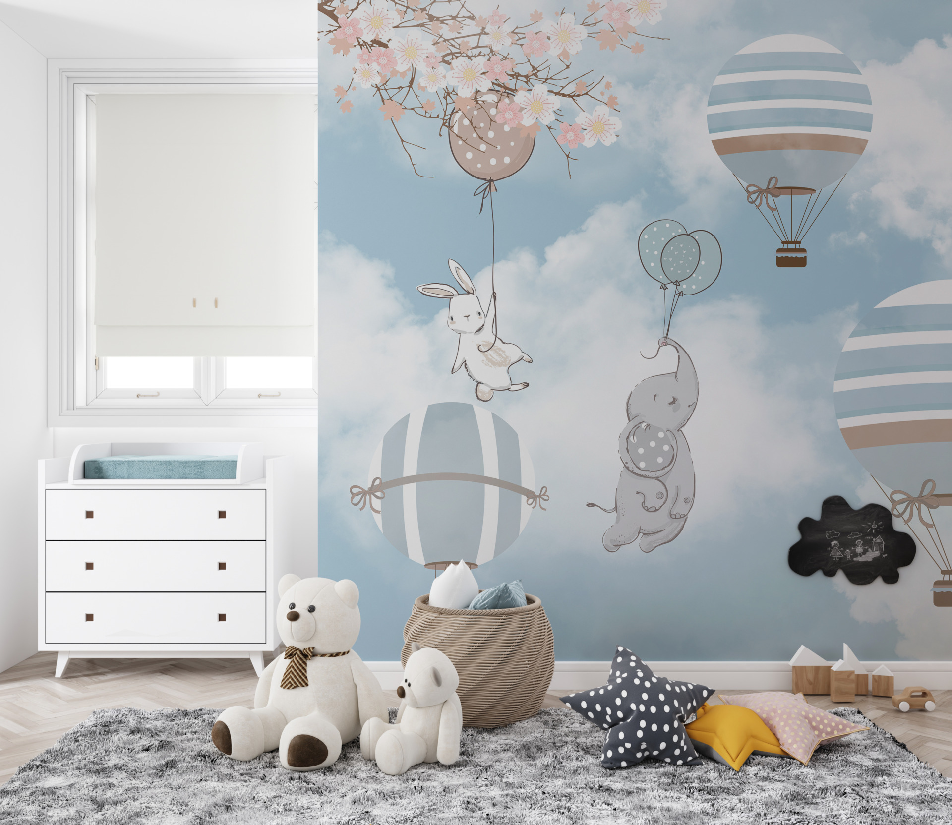 Foto murale Fluturim me balonë në pranverë