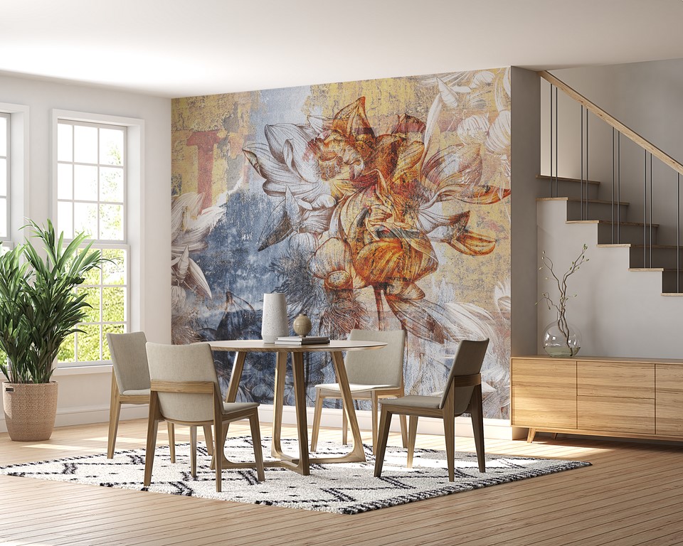 Foto murale Zambakë uji në mur