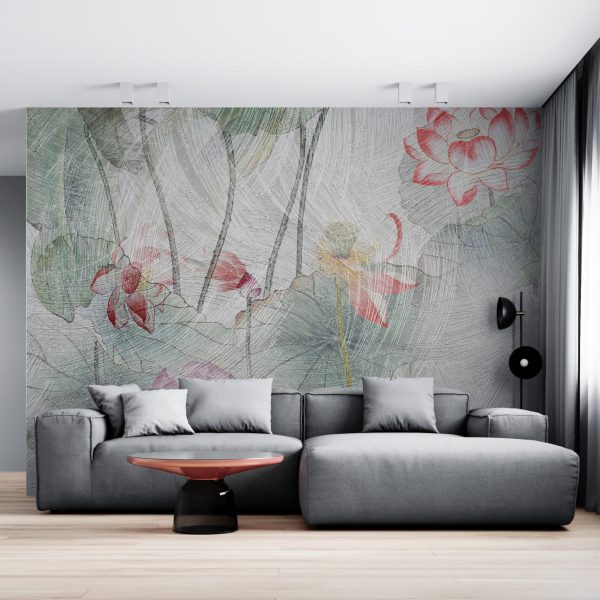 Foto murale Zambakë uji të pikturuar