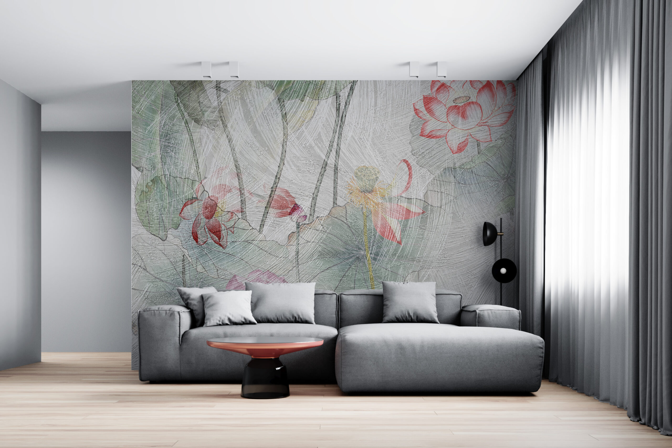 Foto murale Zambakë uji të pikturuar