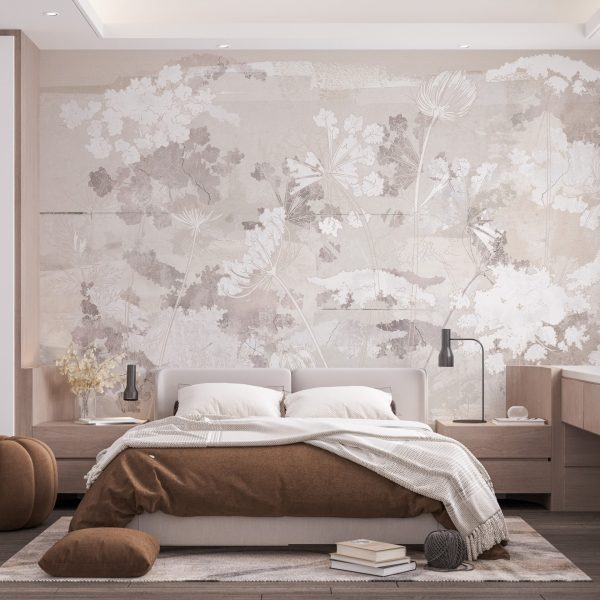 Foto murale Skicë e bimëve të bardha