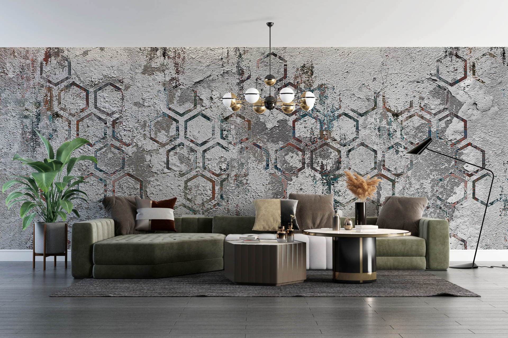 Foto murale Poligone të grisura