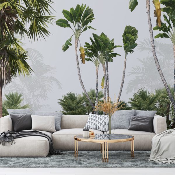 Foto murale E gjelbër tropikale dhe mjegull