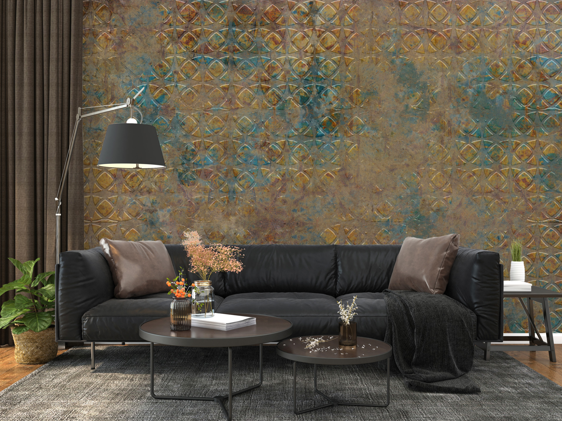 Foto murale Mozaiku i Verdhë dhe Blu