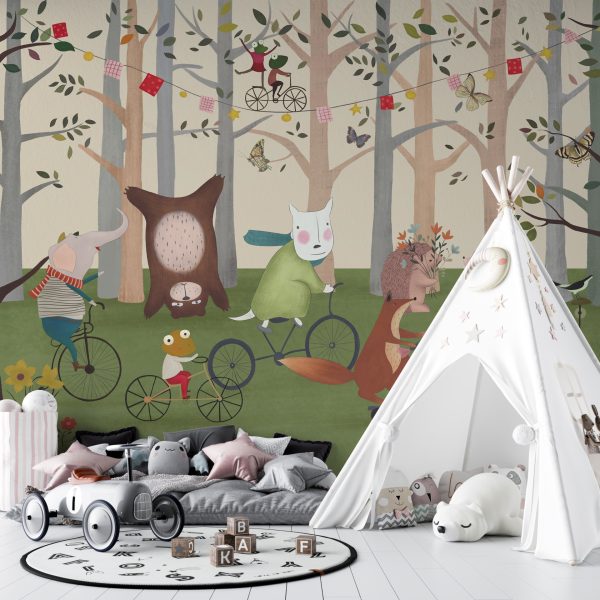 Foto murale Kafshë në Biçikleta