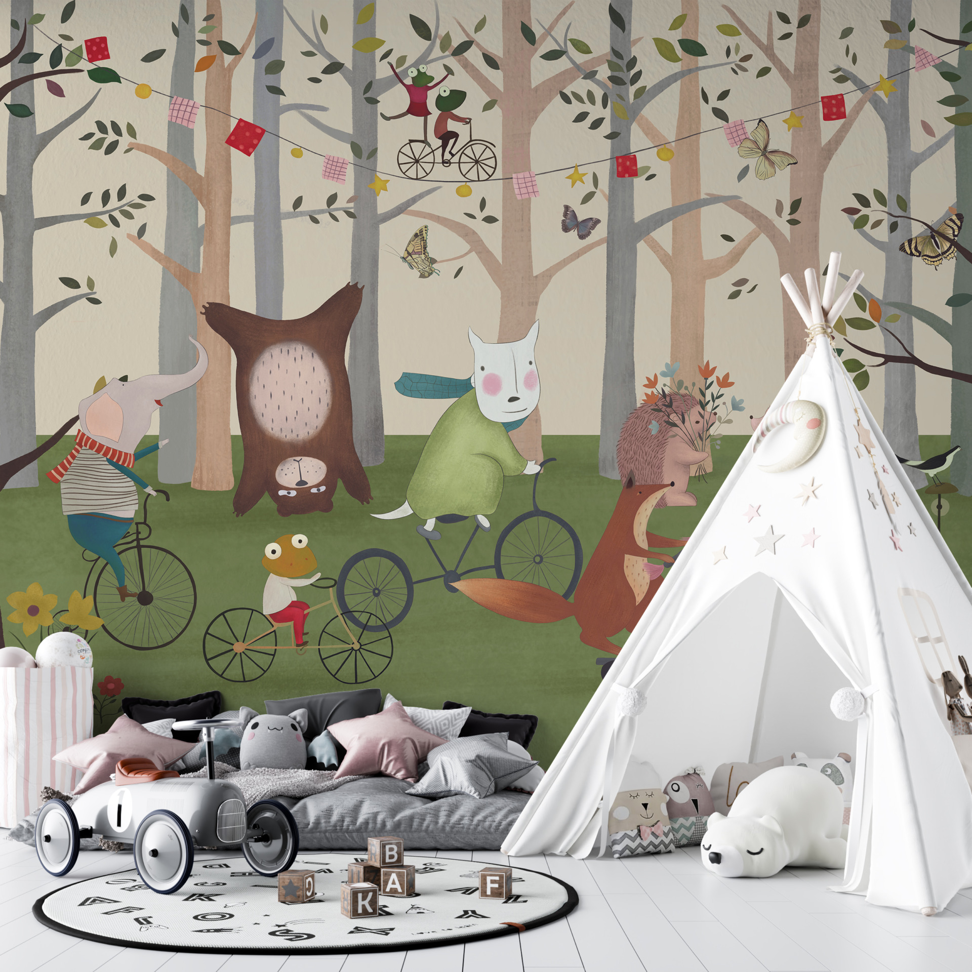 Foto murale Kafshë në Biçikleta