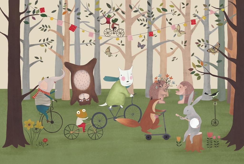 Fototapeta-Zwierzatka-Na-Rowerach_2000713394