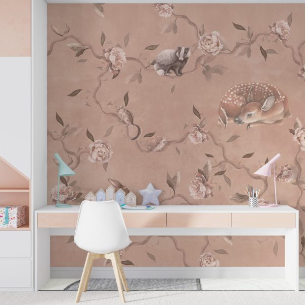 Foto murale Kafshët dhe trëndafilat