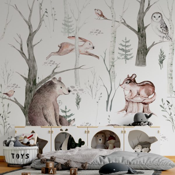 Foto murale Kafshët në Pyll