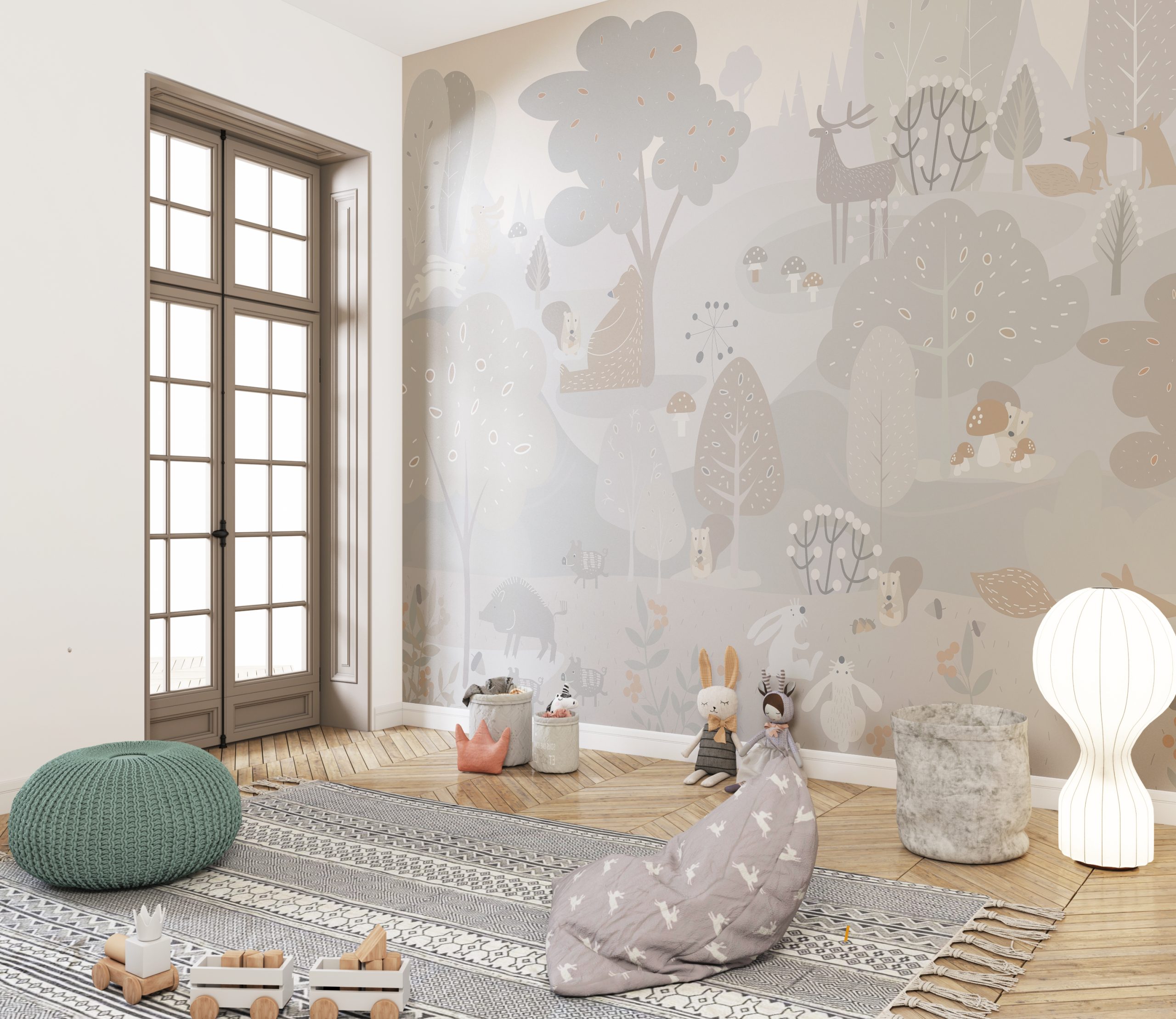 Foto murale Kafshët në Pyll