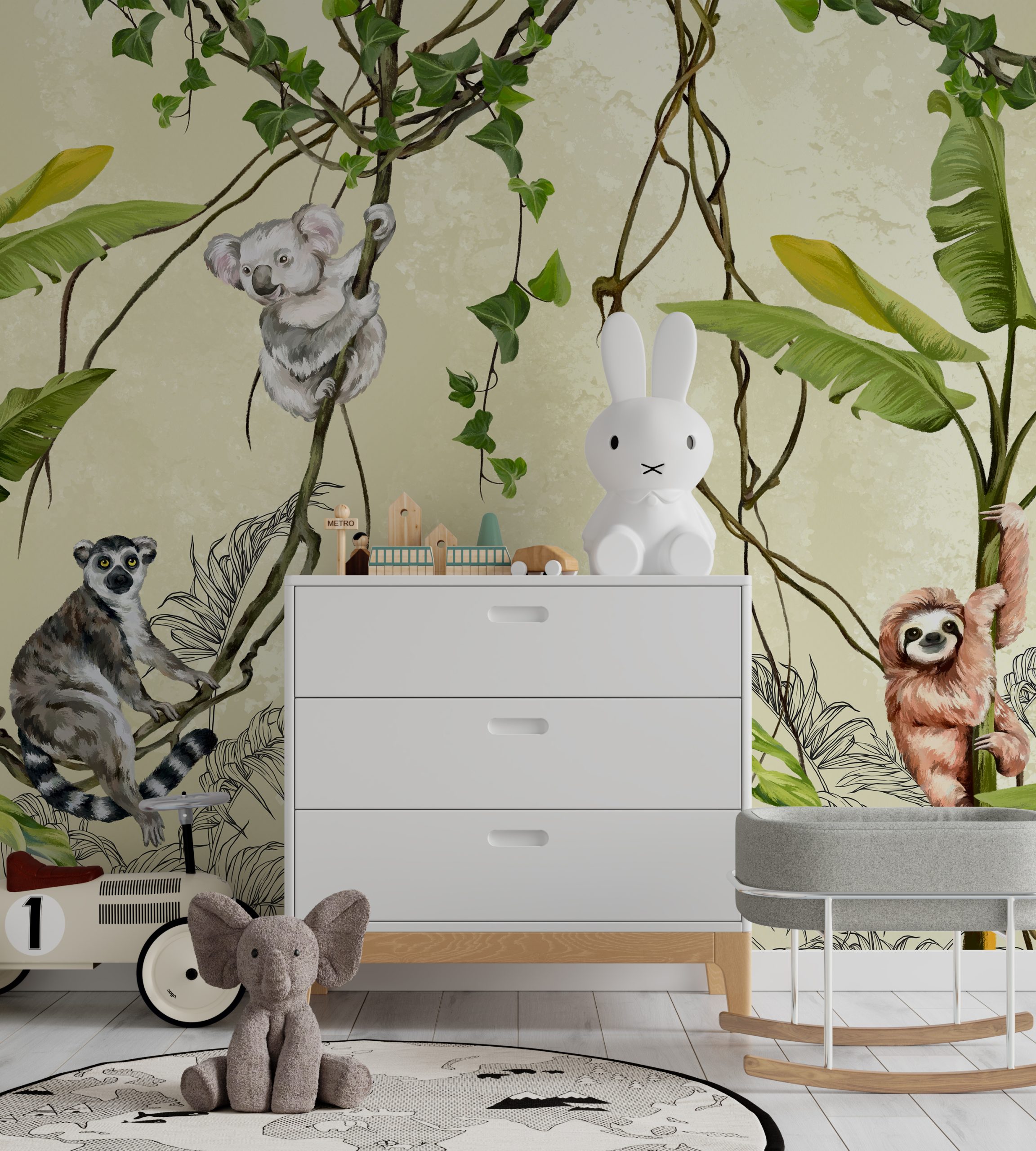 Foto murale Kafshët në Lianas