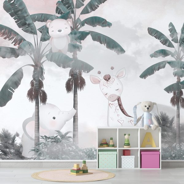 Foto murale Kafshët dhe Palmat