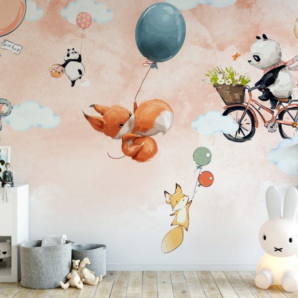 Foto murale Dhelprat fluturuese dhe arinjtë pelushi