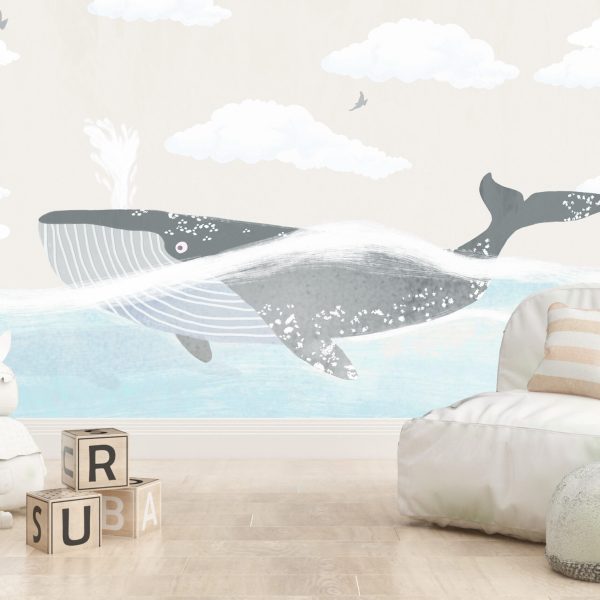 Foto murale Balenë në ngjyrë bezhë