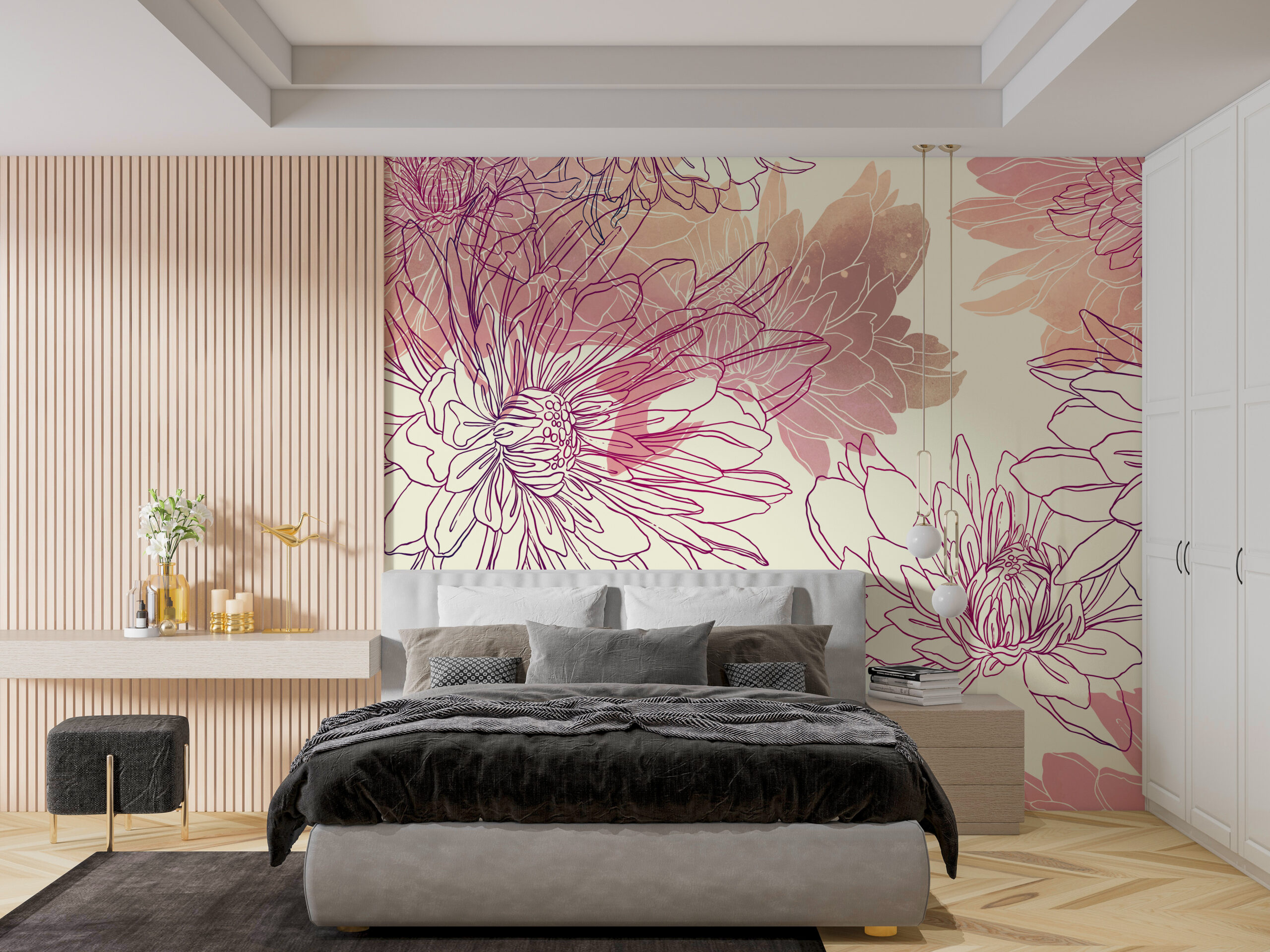 Foto murale Lule në Rozë