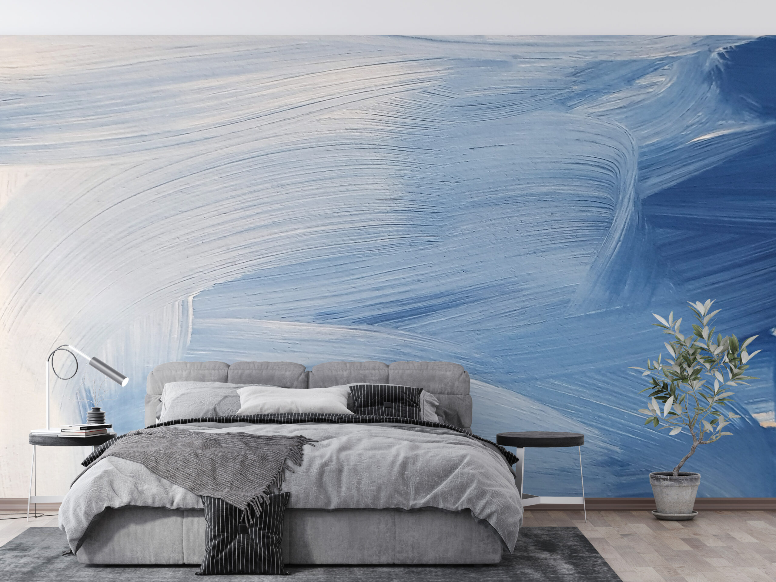 Foto murale Blu e pikturuar me furçë