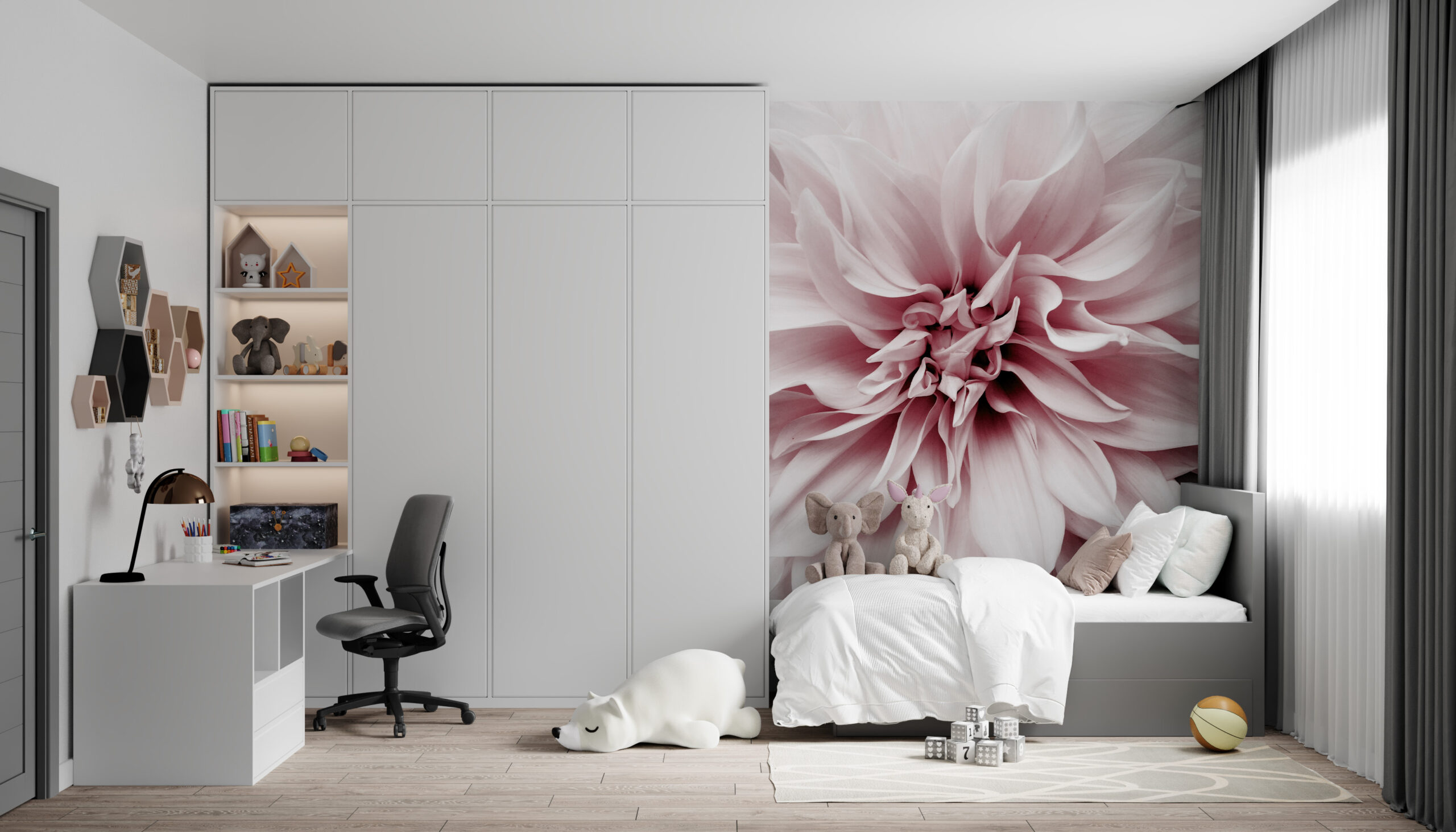 Foto murale Lule në Rozë