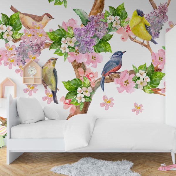 Foto murale Zogjtë në një degë peme