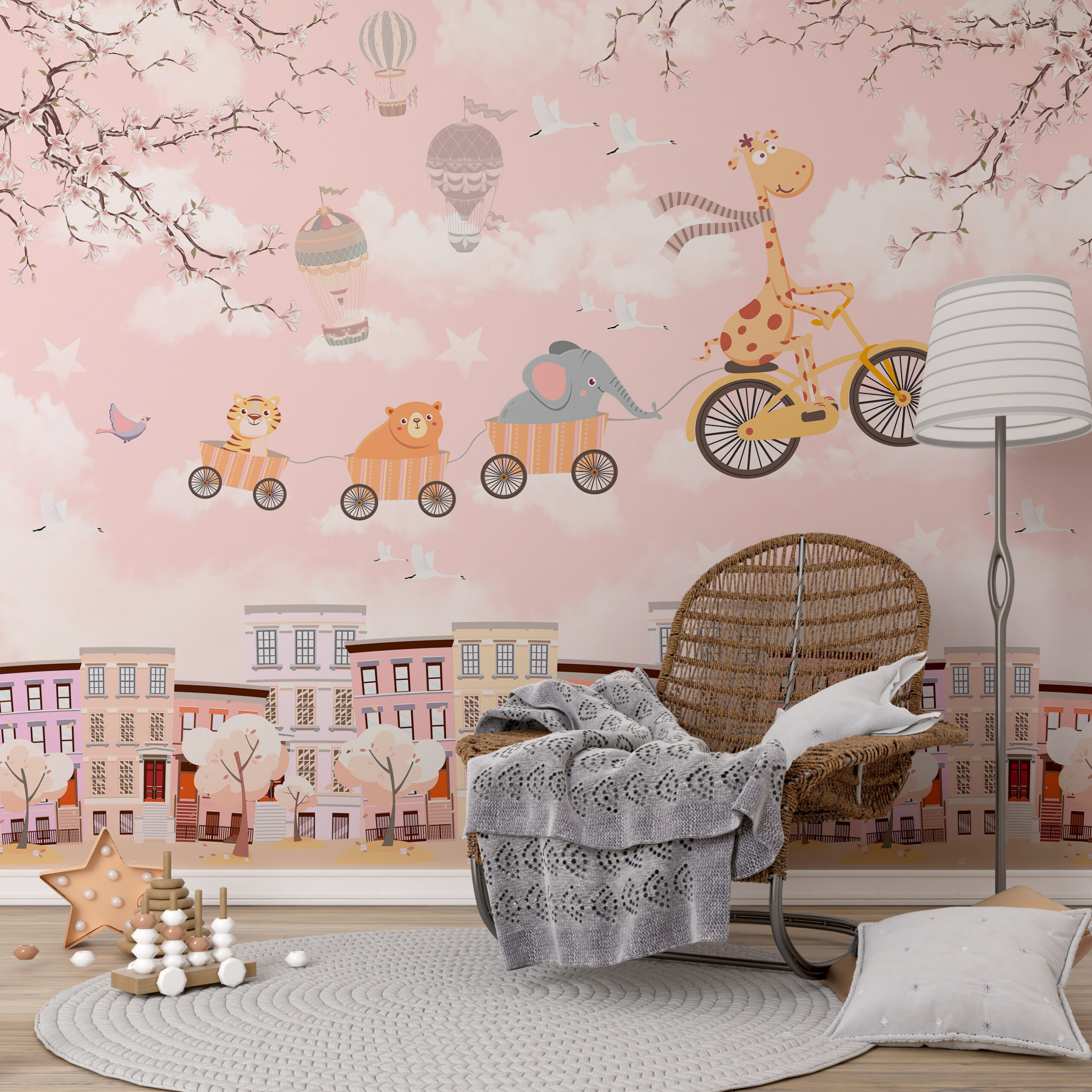 Foto murale Kopshti Zoologjik Fluturues në Rozë