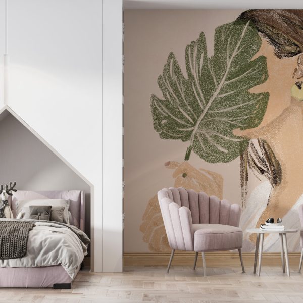 Foto murale Gruaja dhe Gjethja e Monsterës