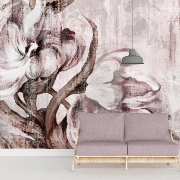 Foto murale Lule gri bezhë