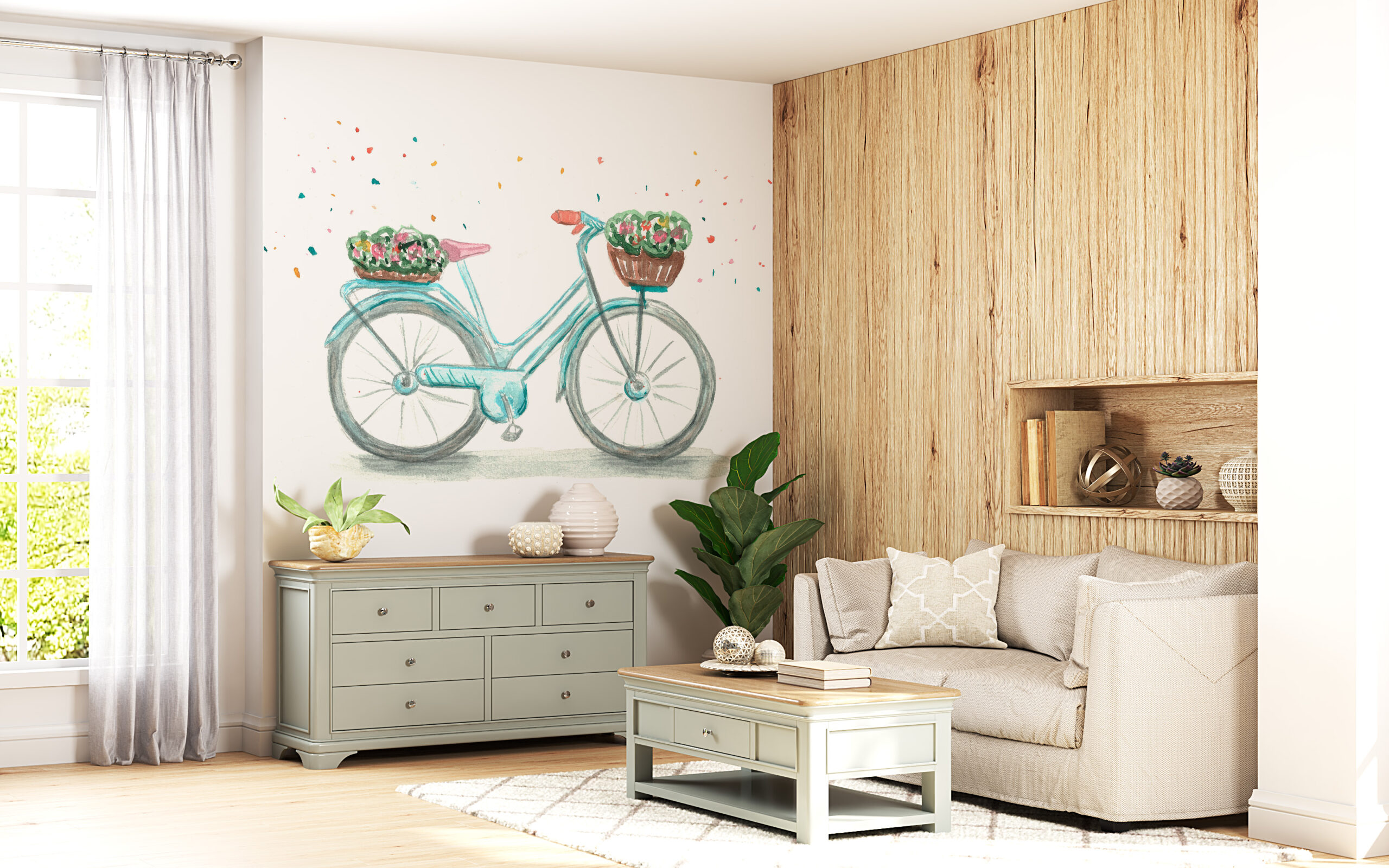 Foto murale Biçikletë ngjyrë bruz