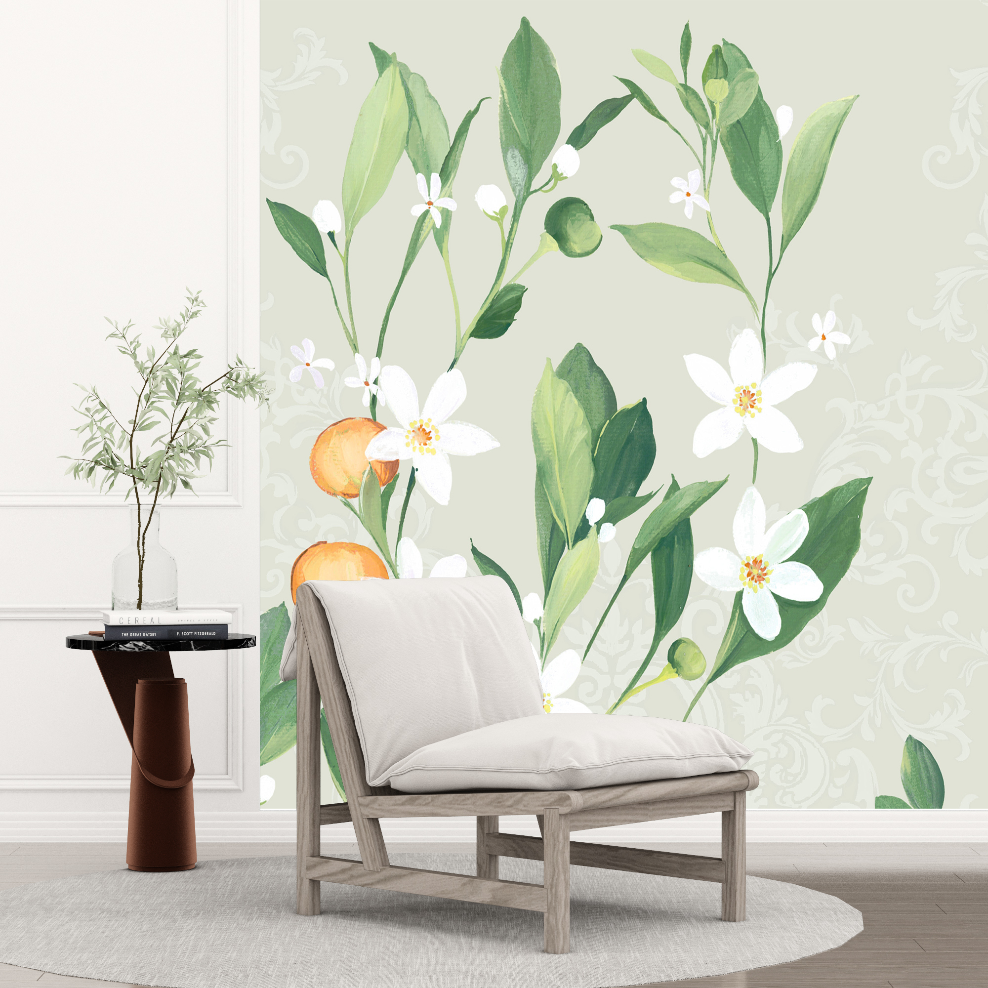 Foto murale E bardhë dhe e gjelbër