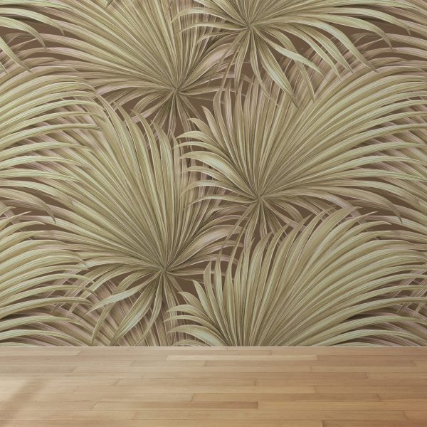 Foto murale Gjethe tropikale të arta