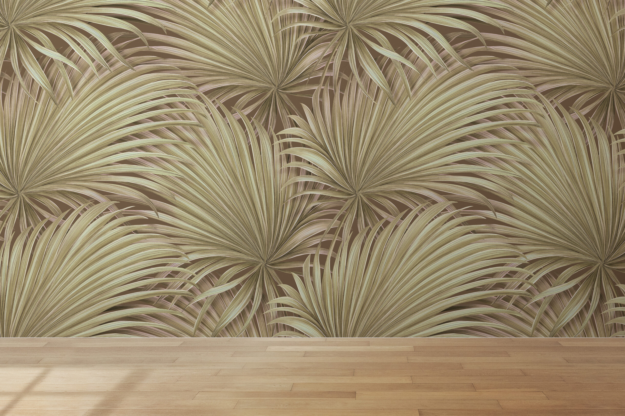 Foto murale Gjethe tropikale të arta