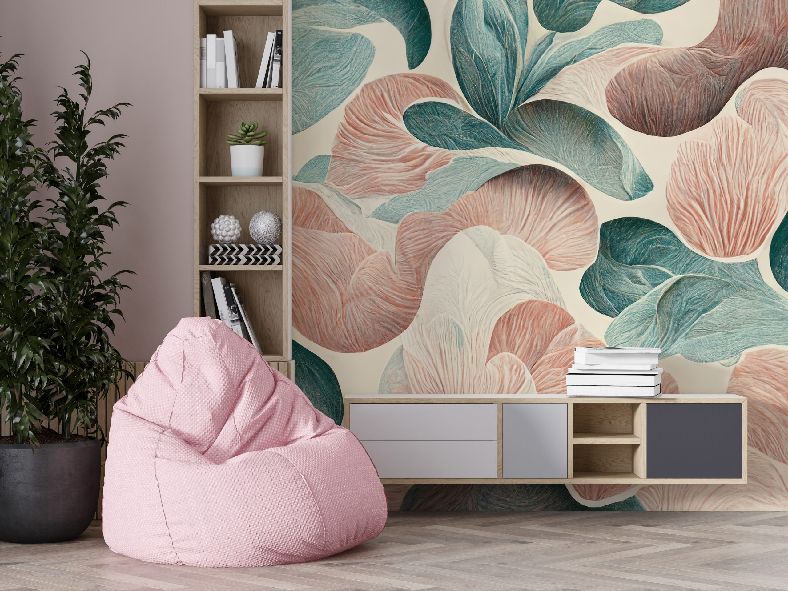 Foto murale Gjethe pastel