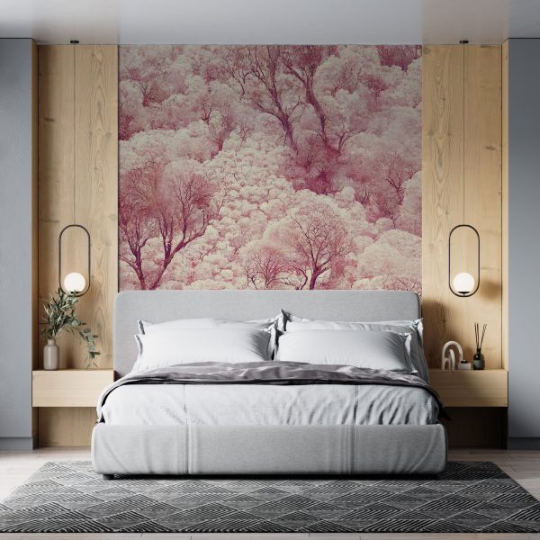 Foto murale Pylli Rozë nga një pamje e shndritshme